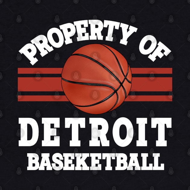 Proud Name Detroit Graphic Property Vintage Basketball by Irwin Bradtke